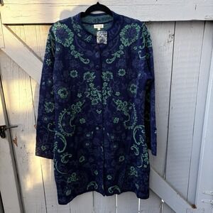 Novica 100% Baby Alpaca Cardigan Sweater NORDIC Women XL Peru NEW $168